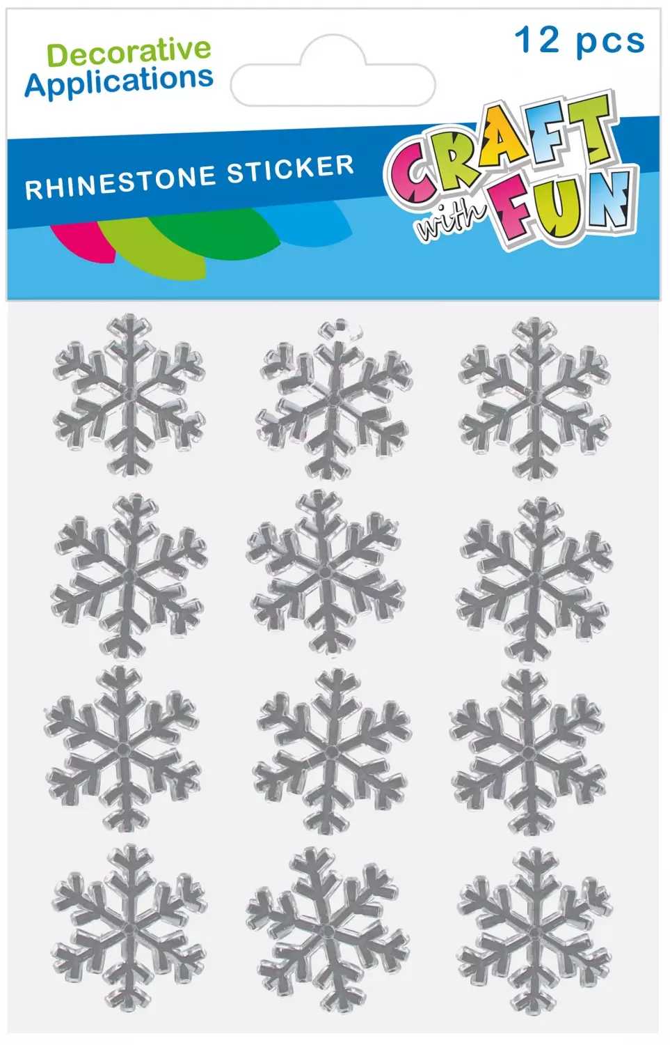 Naklejki Samoprzylepne Śnieżki Kryształki 12szt. Boże Narodzenie Craft with Fun 567249 - Papiernicze i szkolne