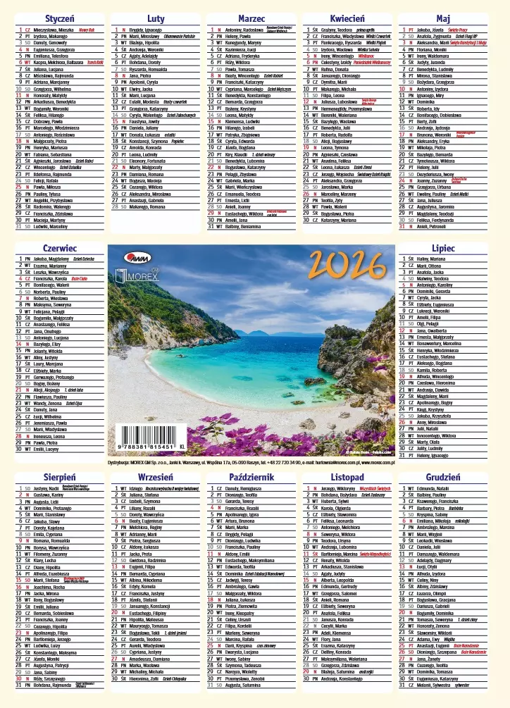 Kalendarz 2026 listkowy KL - Książki