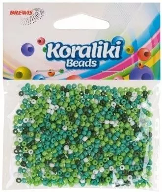 Koraliki akrylowe do nawlekania białe zielone 35mm - Książki