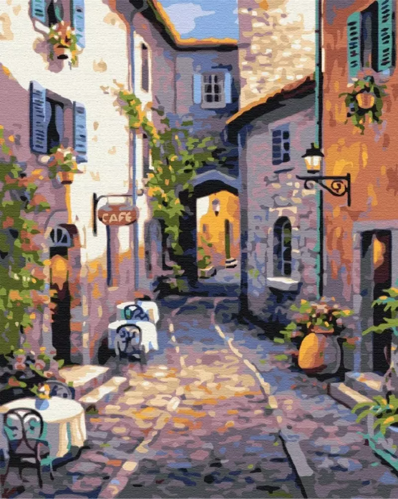 Malowanie po numerach BRUSHME 40x50 cm Cicha Ulica - Papiernicze i szkolne