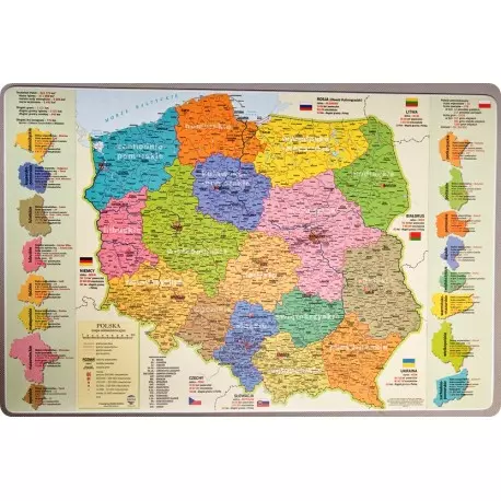 PODKŁADKA MAPA ADMINISTRACYJNA POLSKI - Papiernicze i szkolne