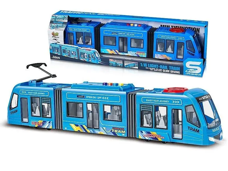 Tramwaj światło, dźwięk, otwierane drzwi 1:16 - Zabawki