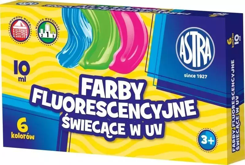 Farby fluorescencyjne, 6 kolorów - Papiernicze i szkolne