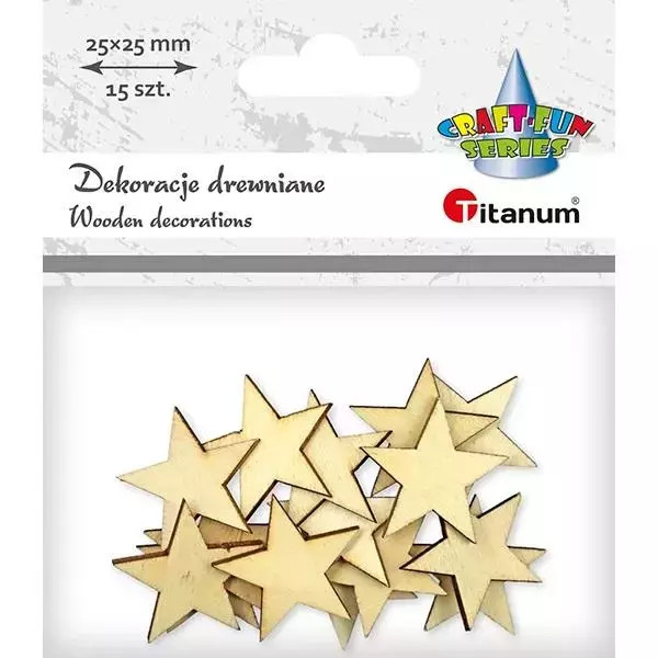 Drewniane gwiazdki 15szt - Papiernicze