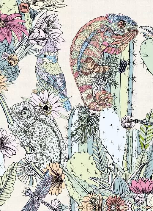 Karnet z kopertą, Cactus Chameleons - Papiernicze i szkolne
