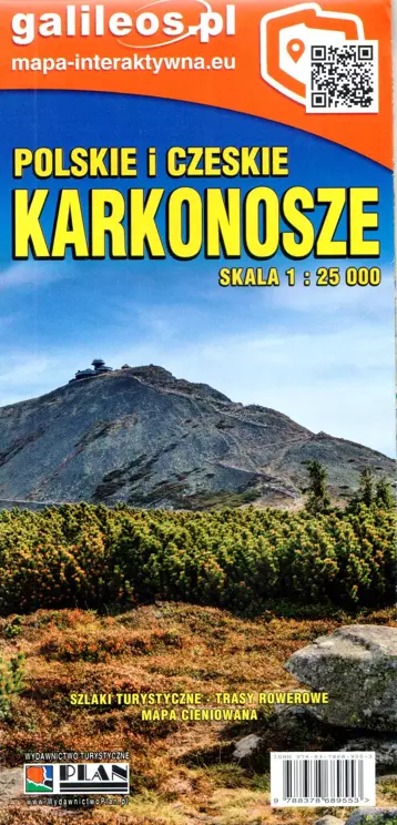 Karkonosze Polskie i Czeskie. Mapa cieniowana, 1:25 000 - Książki