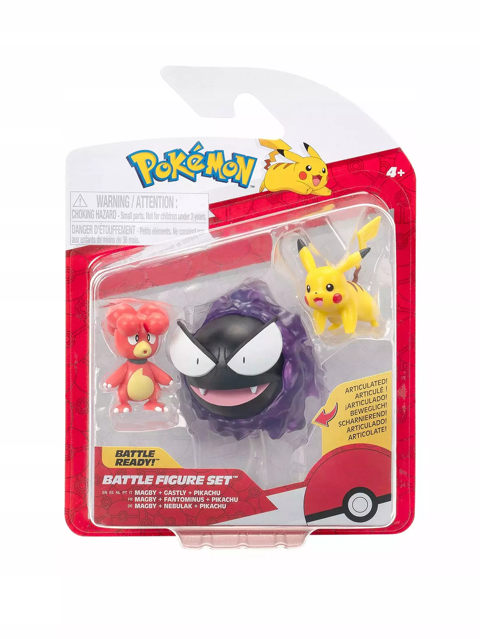 JAS POKEMON FIG 3PK MAGBY PIKACHU GASTLY - Zabawki