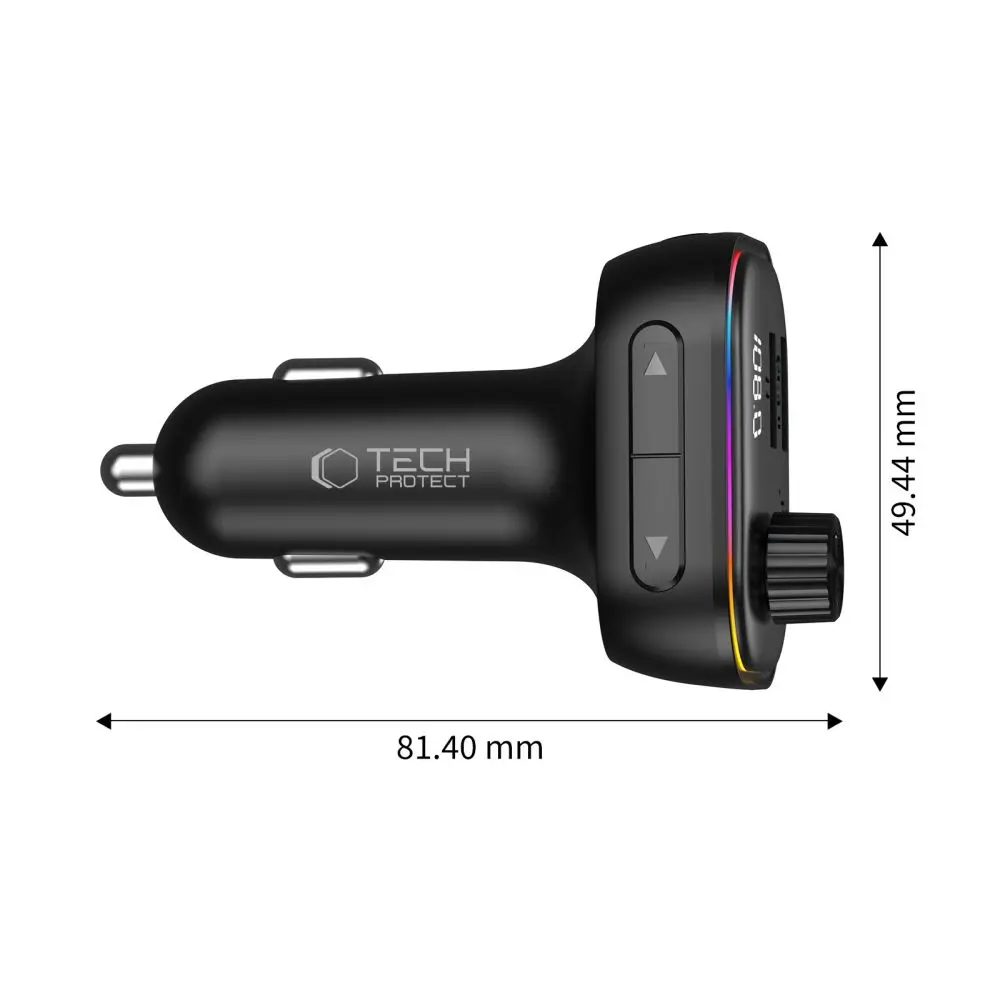 Tech-Protect CC07 3-Port Car Charger Pd 54W + Transmiter Fm Bluetooth Black - Elektronika i akcesoria