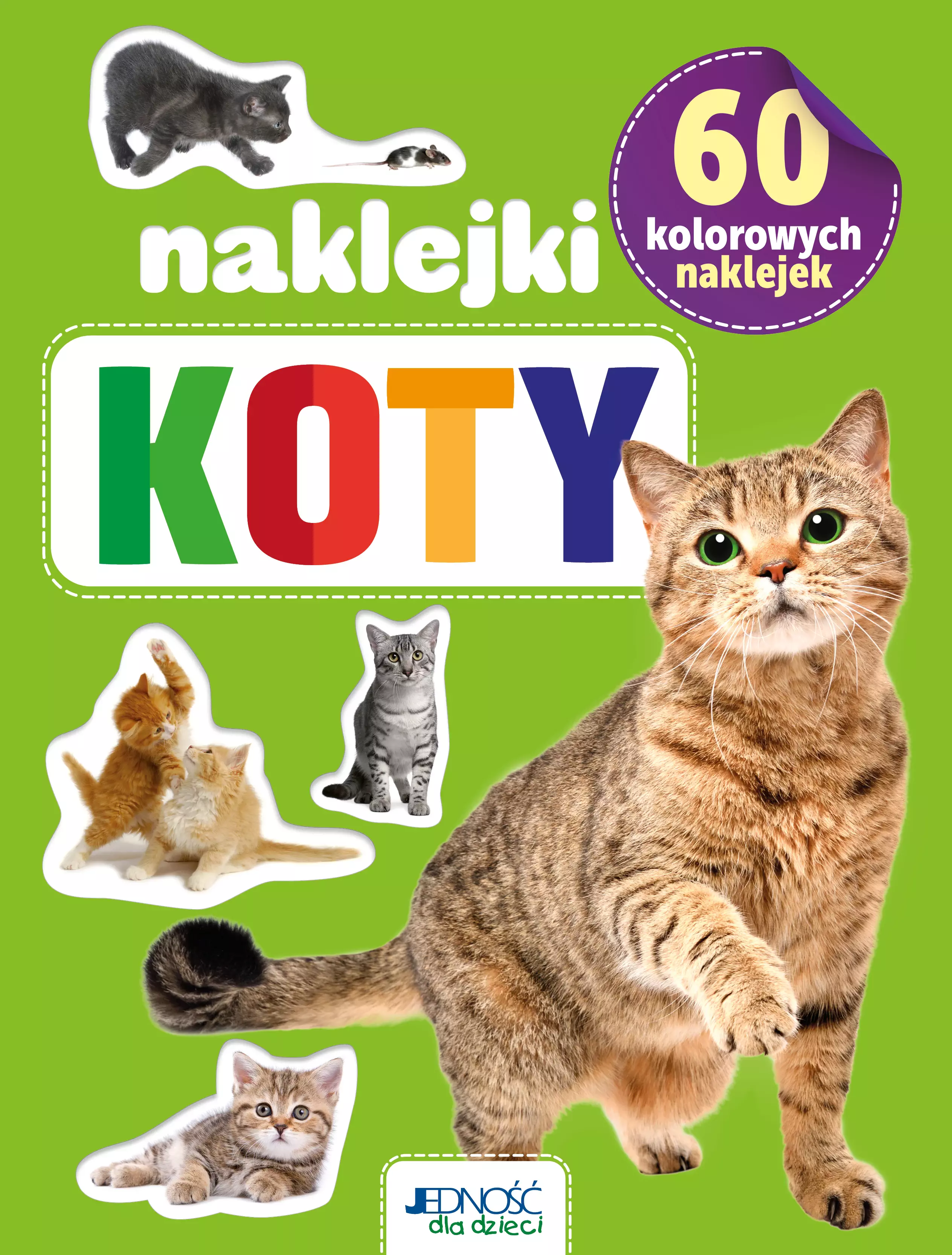 Koty. 60 kolorowych naklejek - Książki