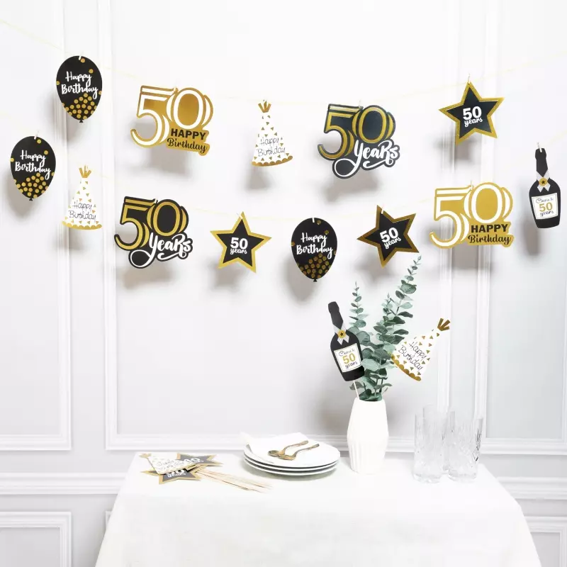 Dekoracja urodzinowa "50" - Książki