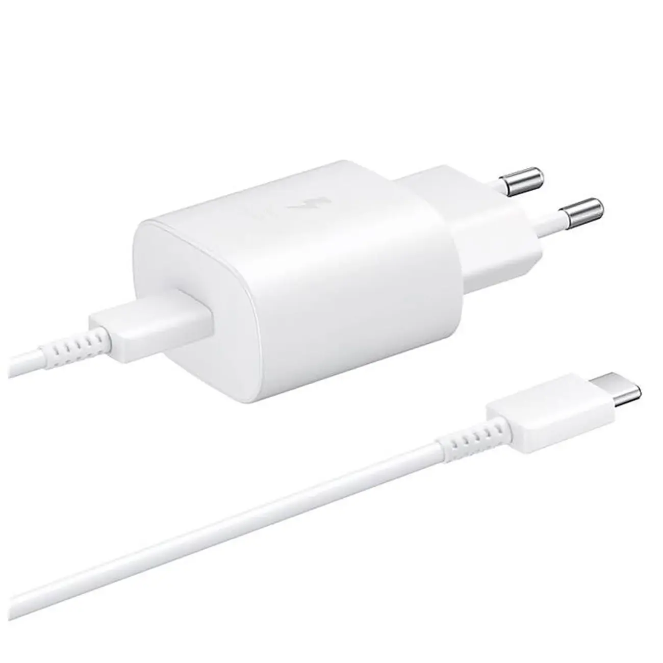 Ładowarka sieciowa Samsung 25W EP-TA800EWE USB-C z kablem Samsung EP-DA705BWE USB-C / USB-C opakowanie zastępcze - biała - Elektronika i akcesoria