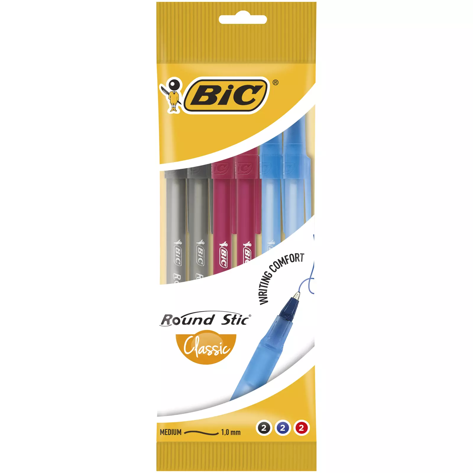 Długopis BIC Round Stic Classic AST pouch 6szt - Papiernicze i szkolne