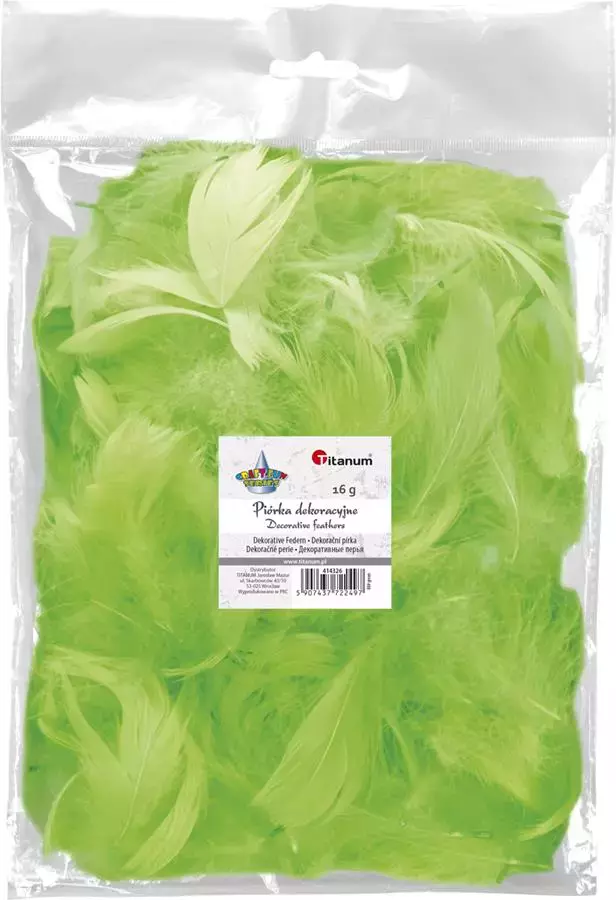 PiÓrka Dekoracyjne 16g Jaskrawozielone Titanum Craft-fun Series - Papiernicze i szkolne