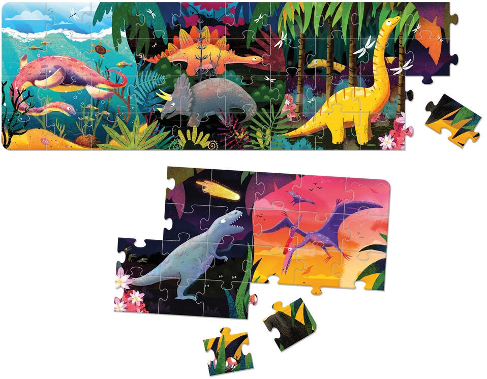 Puzzle panoramiczne 60 elementów. Dinozaury - Puzzle