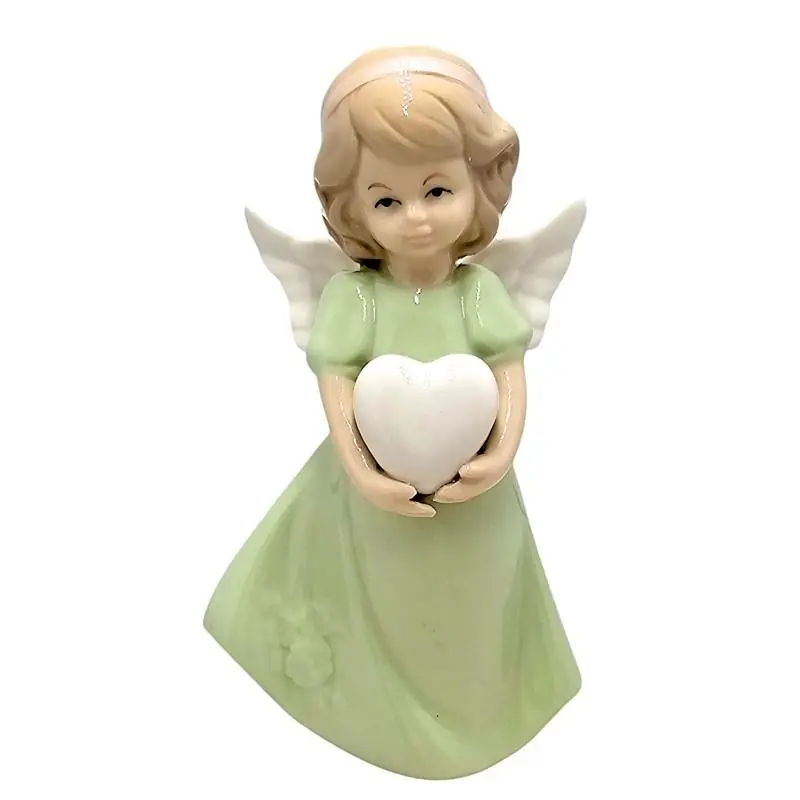 Figurka Aniołek porcelanowy zielony 14cm - Papiernicze i szkolne
