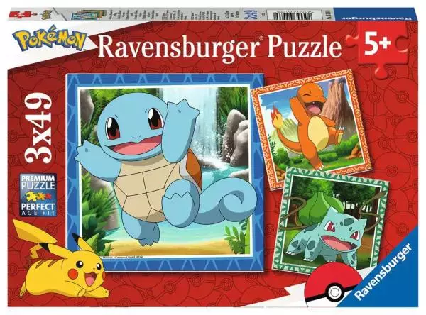 Puzzle 3x49 elementów. Pokemon - Puzzle