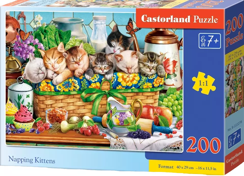 Puzzle 200 elementów. Śpiące kocięta - Puzzle