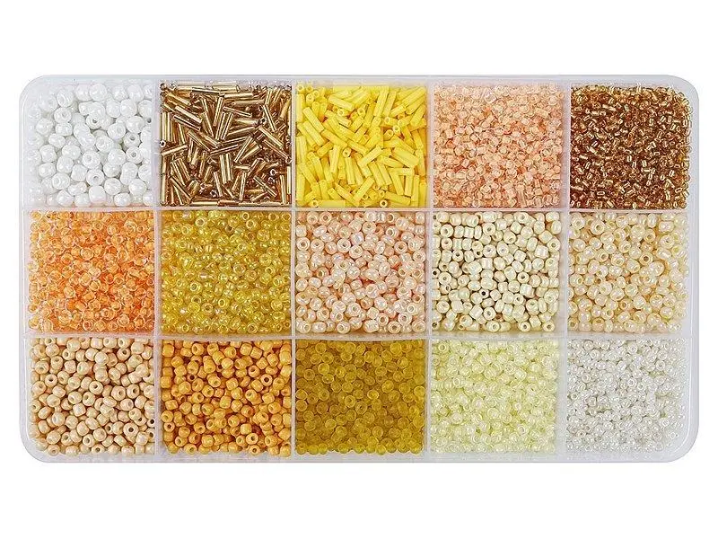 Koraliki DIY odcienie żółte i pomarańczowe - Zabawki