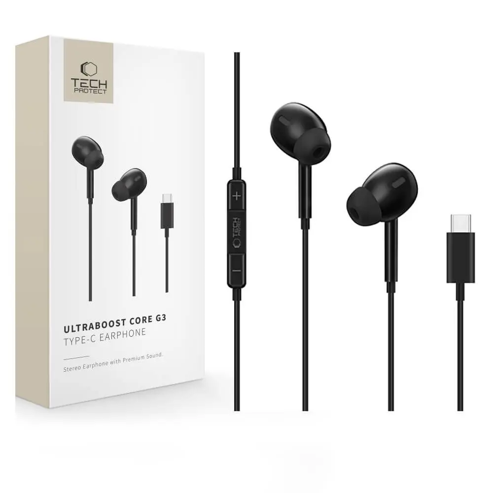 Tech-Protect Ultraboost Type-C Earphone Core G3 Black - Elektronika i akcesoria