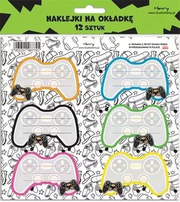 Naklejki na zeszyty - Pad 12szt - Książki