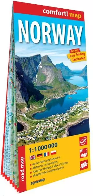 Norwegia (Norway laminowana mapa samochodowa 1:1 000 000 - Książki