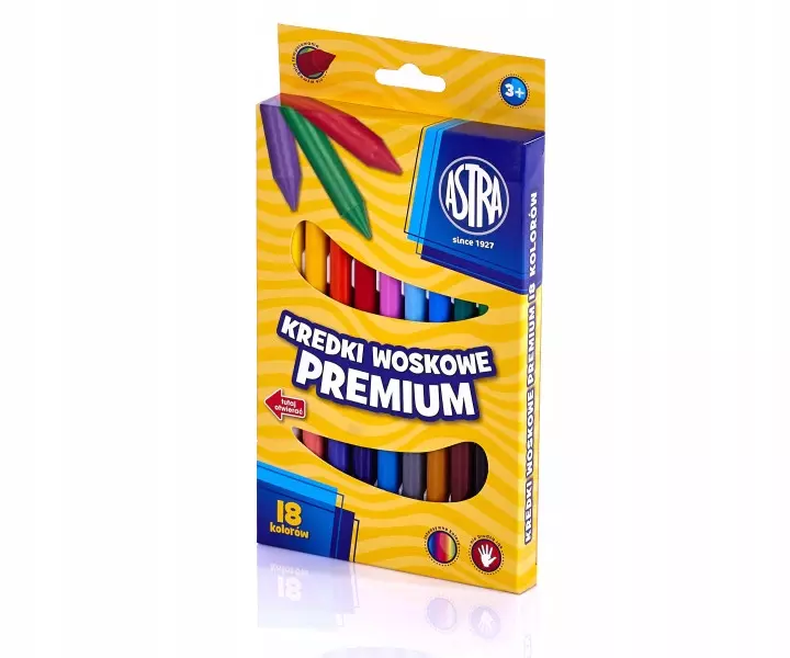 Kredki woskowe Premium (18 kolorów) - Papiernicze i szkolne