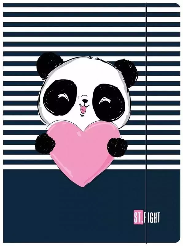 Teczka z gumką A4 STRIGHT Love Panda - Papiernicze i szkolne