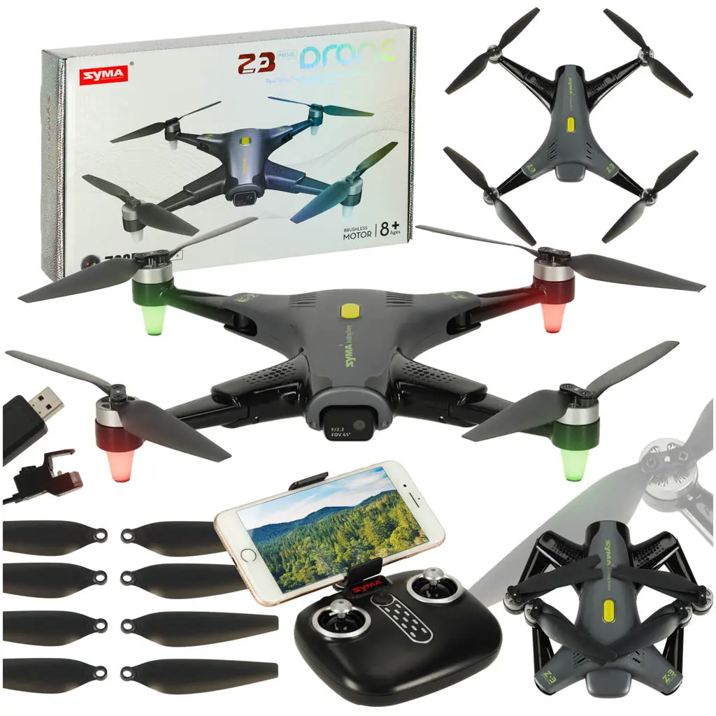 Dron RC Syma Z3PRO 2.4GHz 4CH Wi-Fi czarny - Zabawki