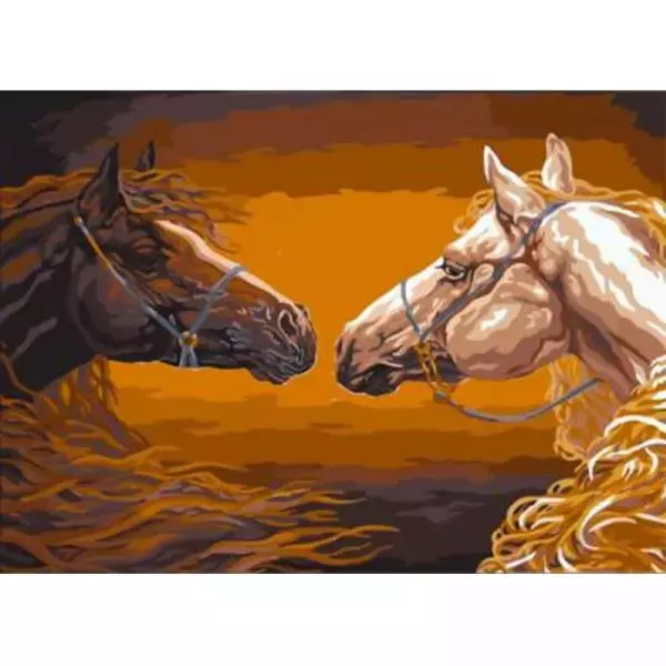 Diamentowa mozaika Konie z grzywą 40x30cm 1006781 - Zabawki