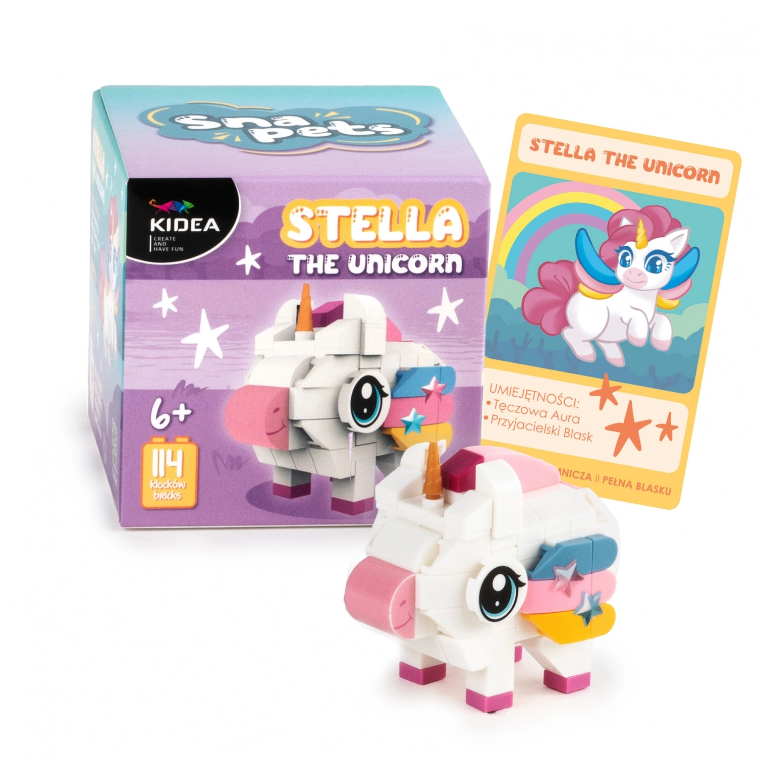 Klocki konstrukcyjne Snapets Unicorn 114el Akc Kidea Pu - Zabawki