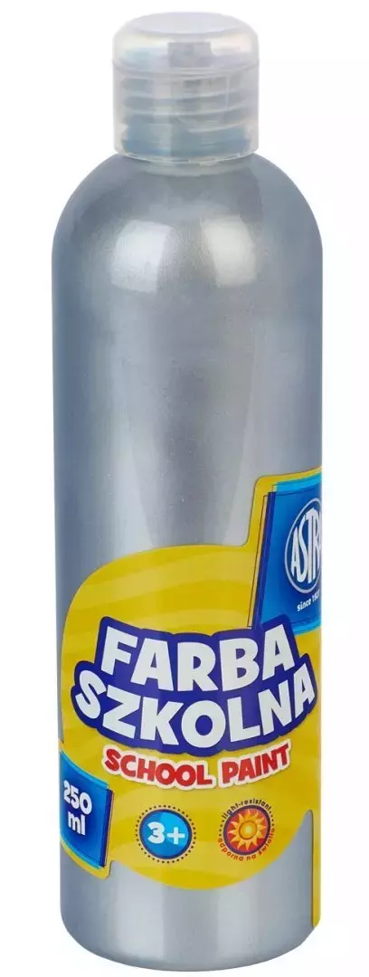 Farba szkolna 250 ml, srebrna metaliczna - Papiernicze i szkolne