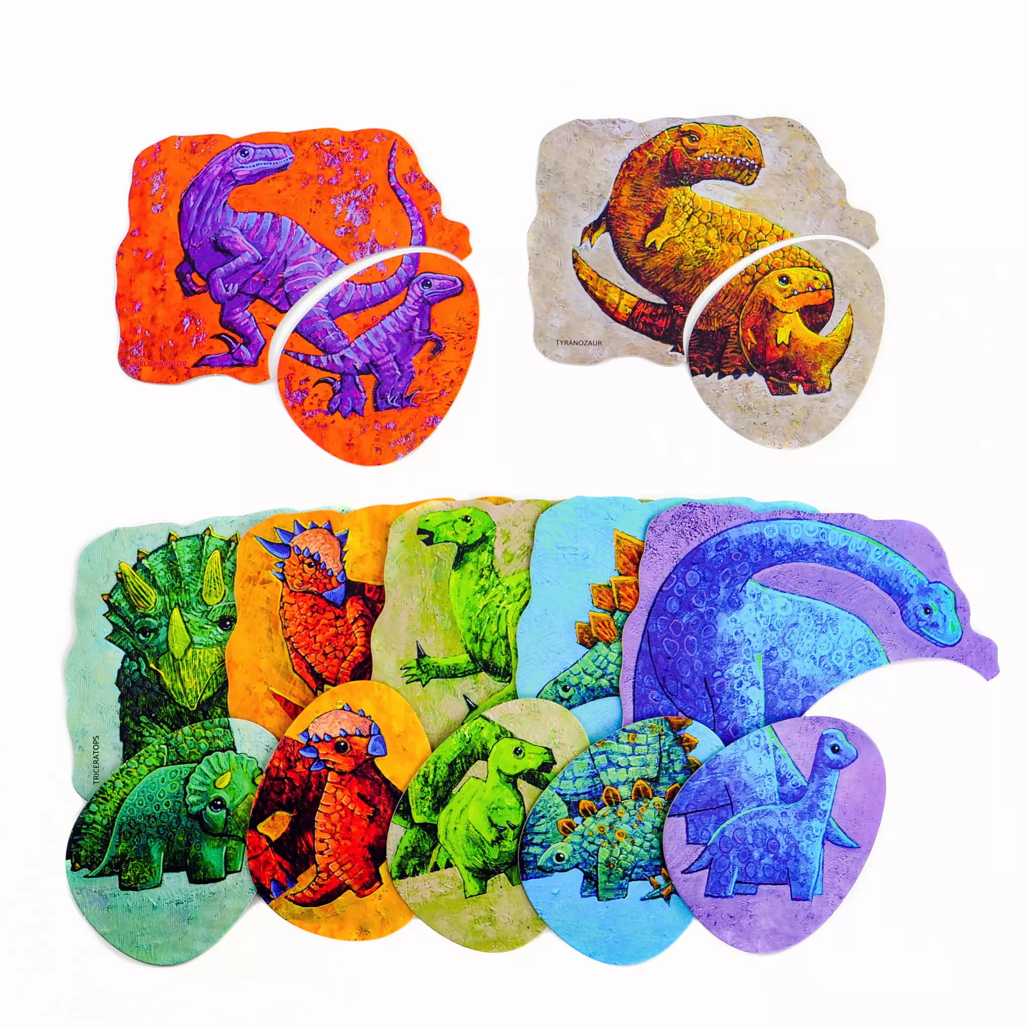 Ekopuzzle dwuelementowe. Dinozaury i ich dzieci - Puzzle