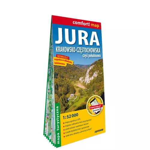 Jura Krakowsko-Częstochowska Część południowa laminowana mapa turystyczna 1:52 000 - Książki