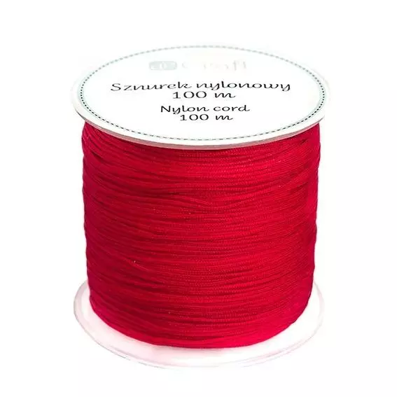 Sznurek nylonowy 0,8mm 100m czerwony - Papiernicze i szkolne
