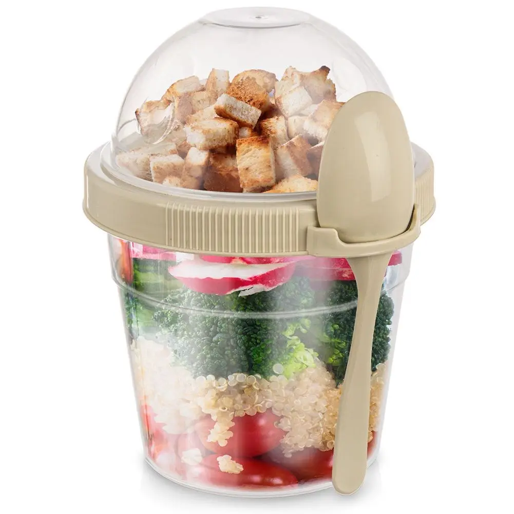 Pojemnik kubek na jogurt z łyżeczką lunchbox 400 ml - Dom i ogród