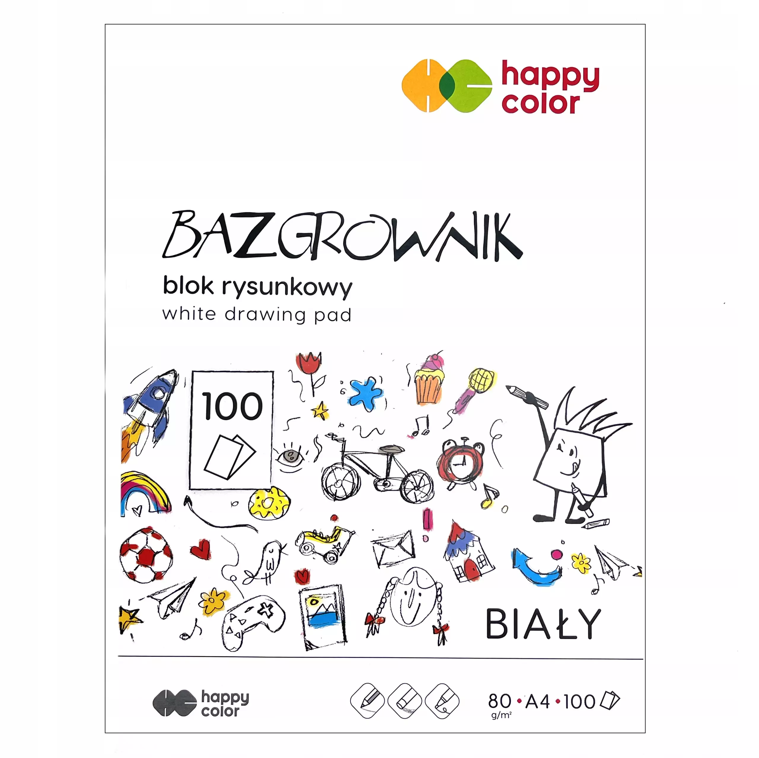 Blok rysunkowy Bazgrownik A4/100K HAPPY COLOR - Papiernicze i szkolne