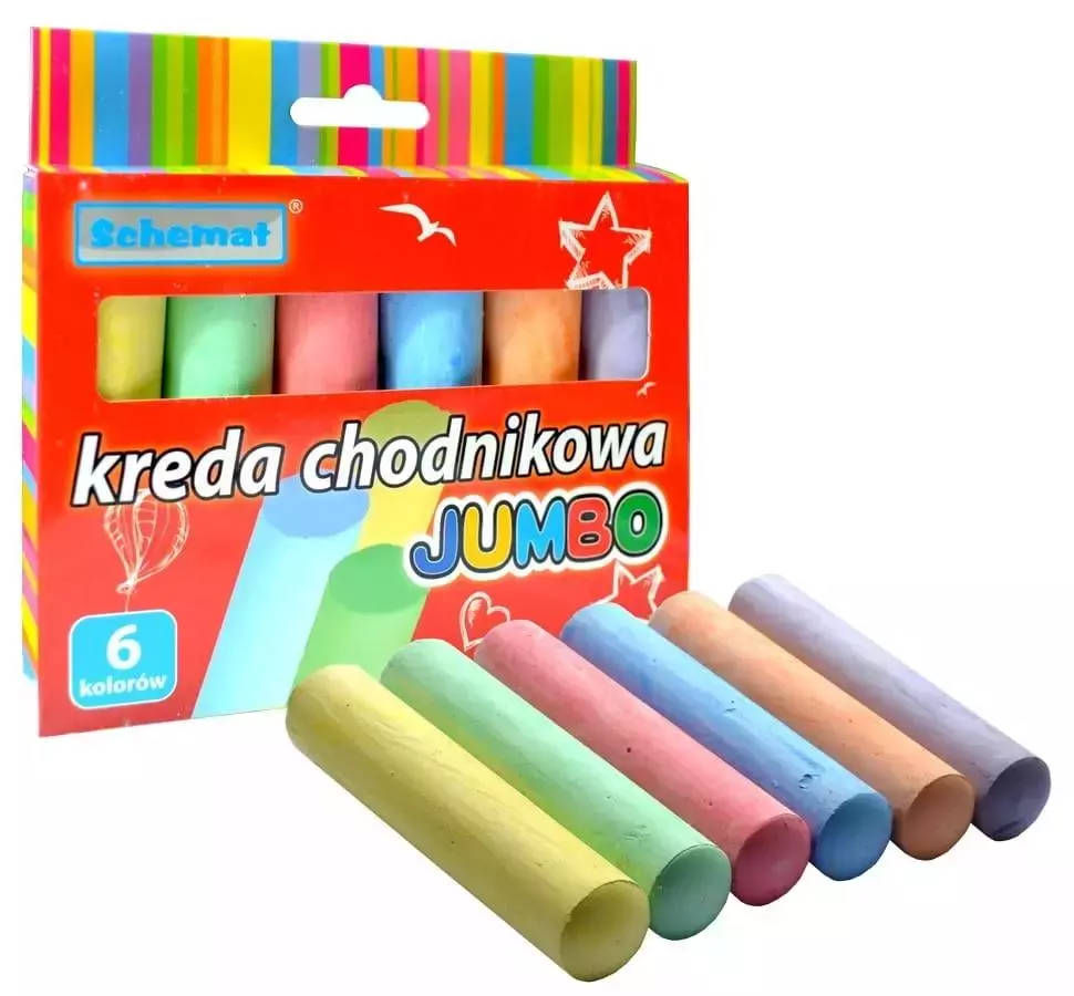 Kreda chodnikowa jumbo 6 kolorów - Papiernicze i szkolne