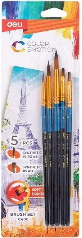 Pędzli Color Emotion 5szt DELI - Papiernicze i szkolne