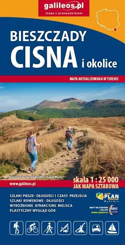 Mapa Bieszczady, Cisna i okolice w skali 1:25 000 - Książki