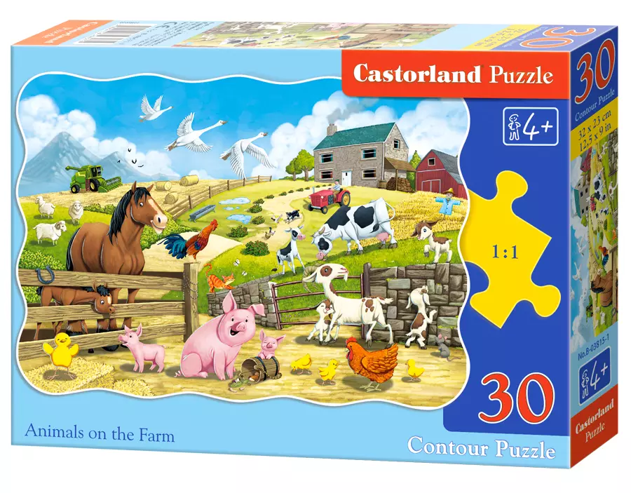 Puzzle 30 elementów. Zwierzęta na farmie - Puzzle