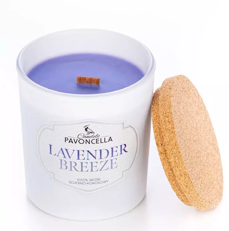 Świeczka sojowa Lavender Breeze biała 135g - Papiernicze i szkolne