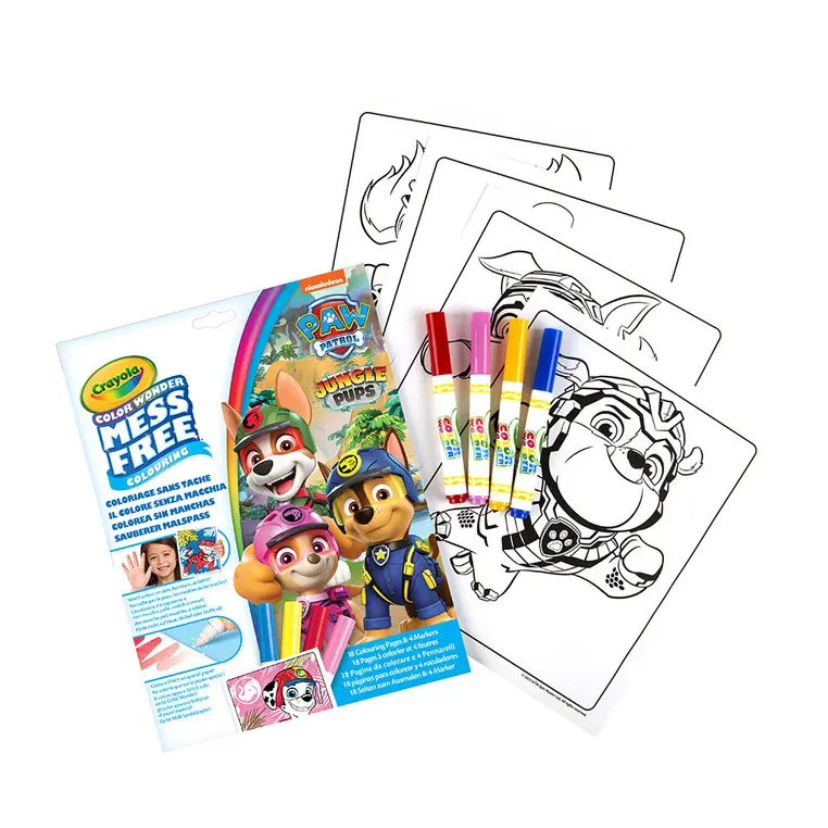 Crayola Kolorowanka dla dzieci i 4 niebrudzące magiczne flamastry Color Wonder Mess Free Psi Patrol 3+ - Książki