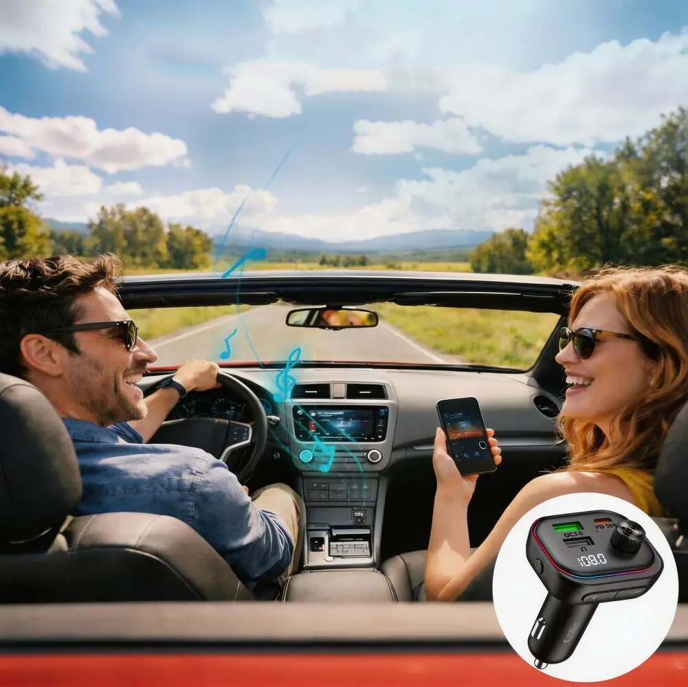 Tech-Protect CC07 3-Port Car Charger Pd 54W + Transmiter Fm Bluetooth Black - Elektronika i akcesoria