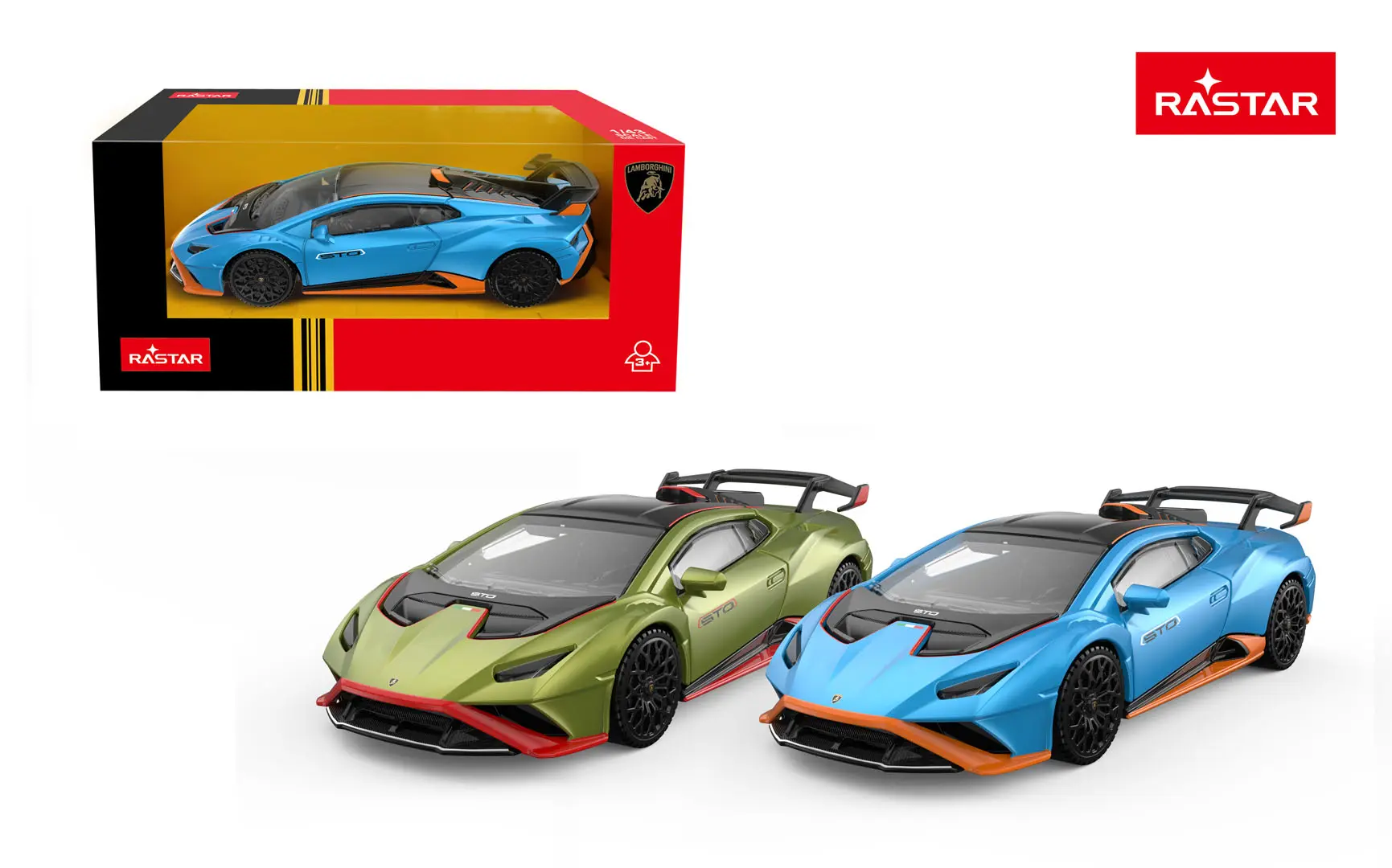 Autko Metalowe 1:43 Lamborghini Huracan STO Zielone RASTAR - Zabawki
