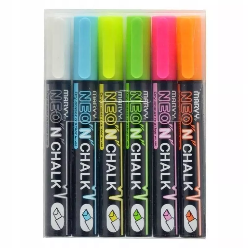 Markery kredowe Neonn Chalk 6 kolorów - Książki