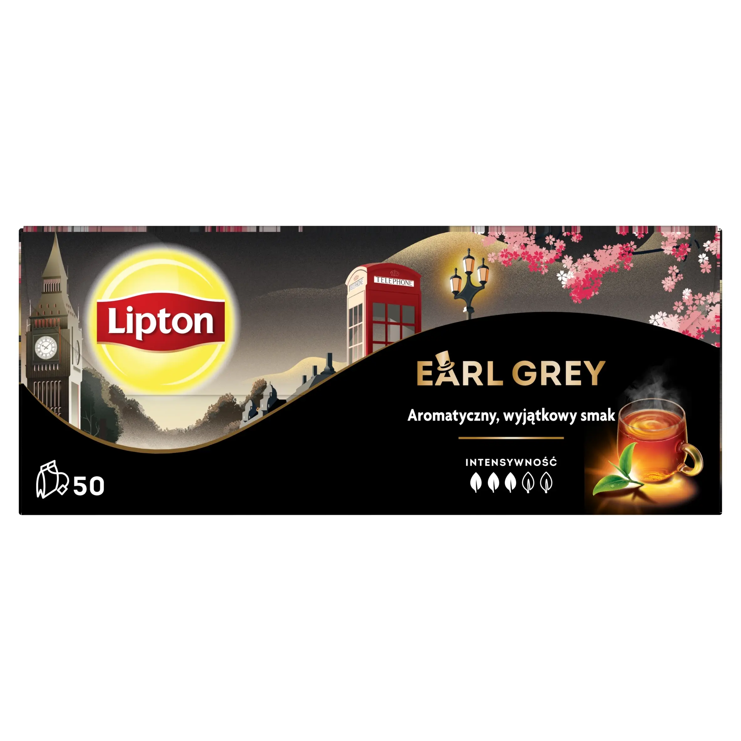 Herbata czarna Lipton Earl Grey, 75 g (50 torebek) - Papiernicze i szkolne