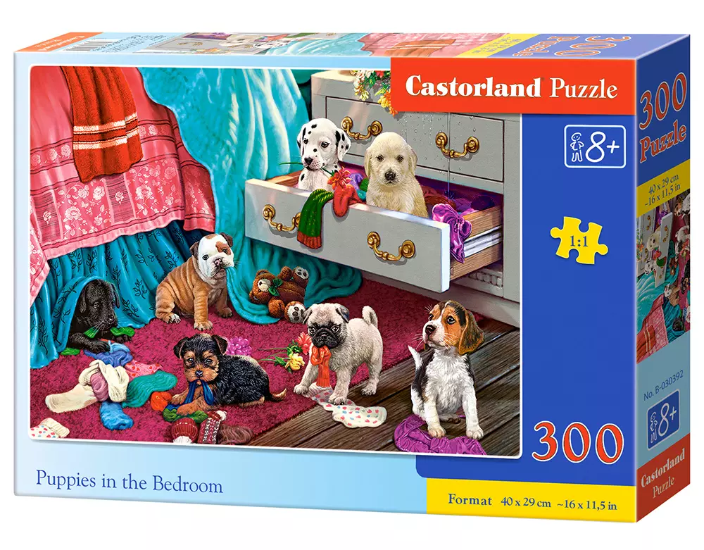 Puzzle 300 elementów. Zwierzaki w sypialni - Puzzle