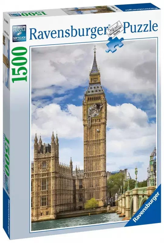 Puzzle 1500 elementów Big Ben z Kotem - Puzzle