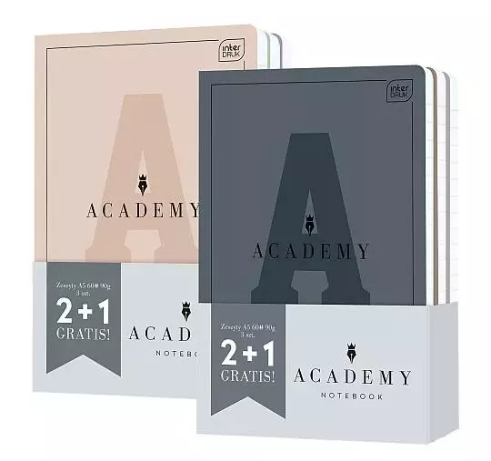 Zeszyt A5/60K linia Academy (3szt) - Papiernicze i szkolne