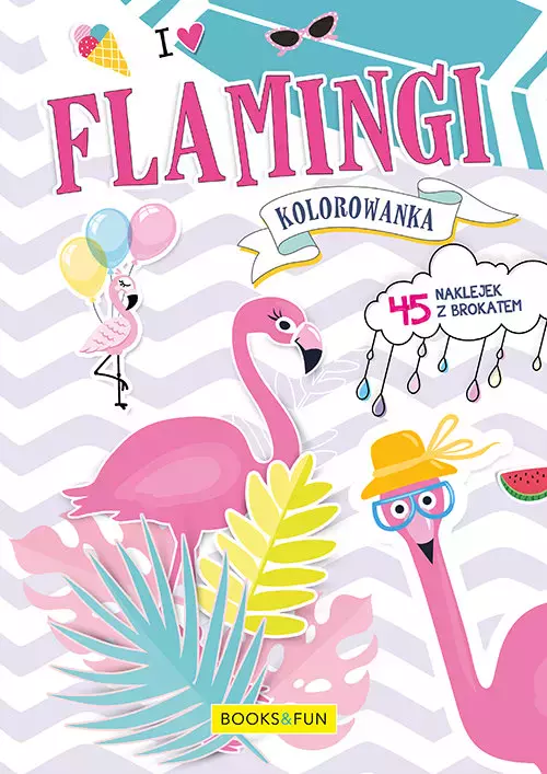 Kolorowanka. Flamingi z naklejkami - Książki